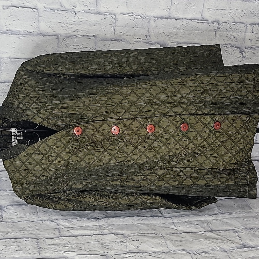 Coldwater Creek Textured Button Front Olive Green Jacket‎ PL